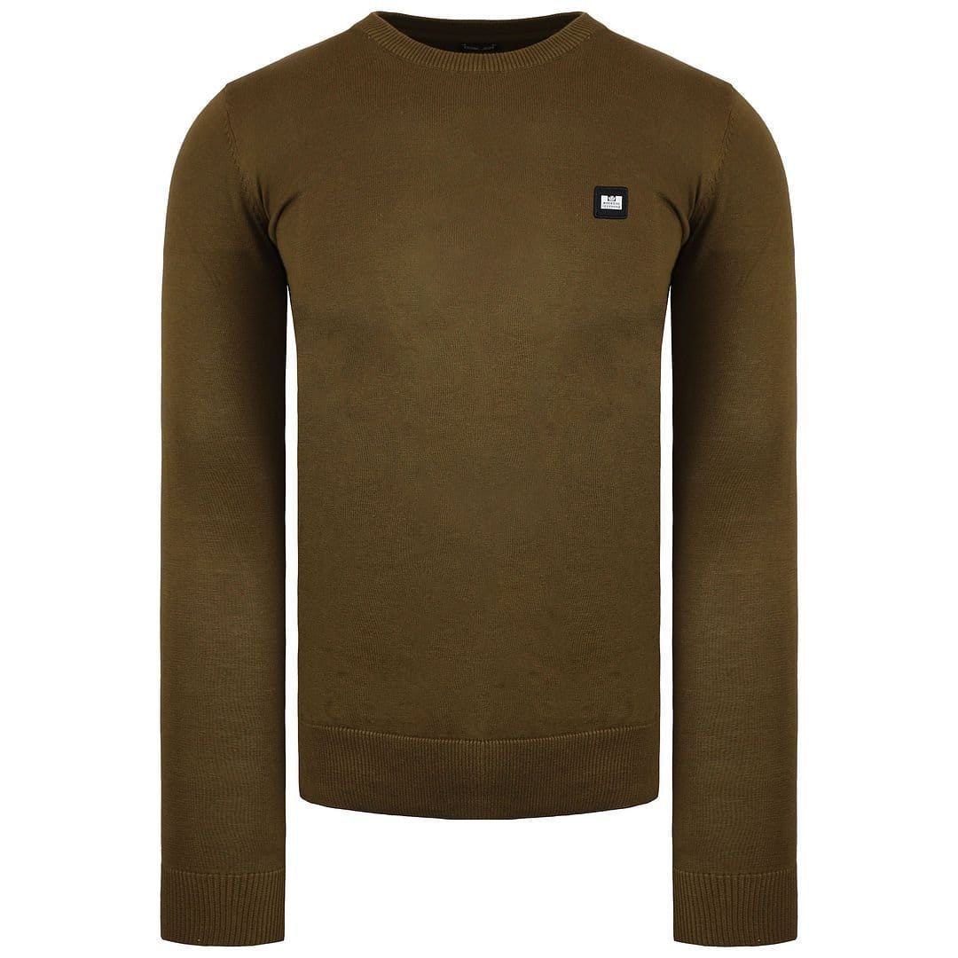 Weekend Offender Weekend Offender Men's Long Sleeve Crew Neck Olive Sweater in Green - 1