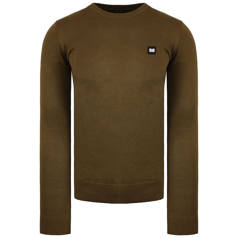 Weekend Offender Weekend Offender Men's Long Sleeve Crew Neck Olive Sweater in Green - 1