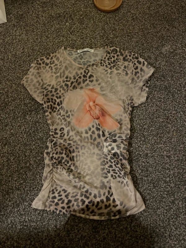 Bershka Leopard print mesh top bershka