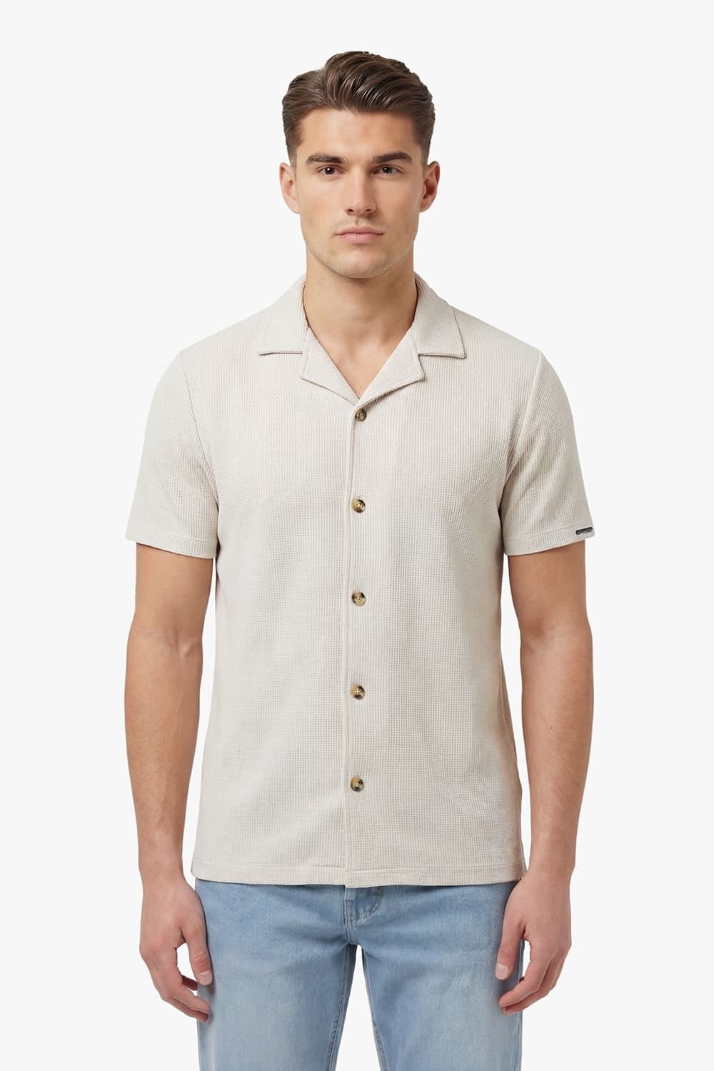 Luke 1977 Luke 1977 Men's Pacaya Button Through Shirt in Light Grey