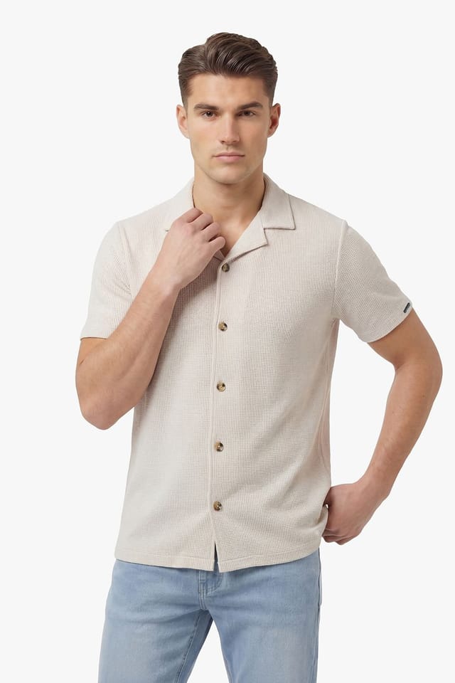 Luke 1977 Luke 1977 Men's Pacaya Button Through Shirt in Light Grey - 3