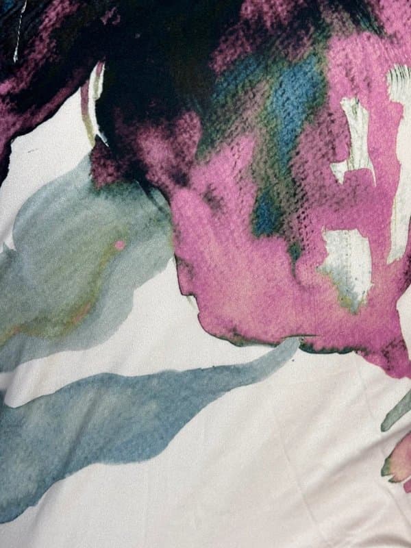 ASOS Design UK 18 ASOS Stretch Jersey One Shoulder Ruched Floral Midi Dress Cream Sage Romantic