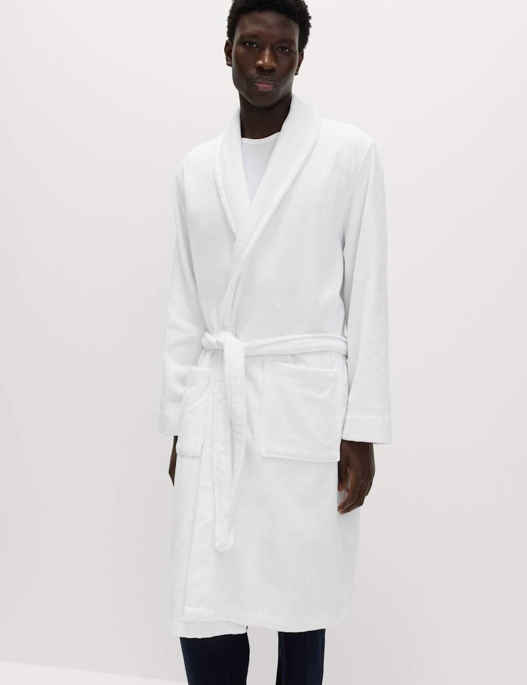Marks & Spencer M&S Pure Cotton Towelling Dressing Gown White