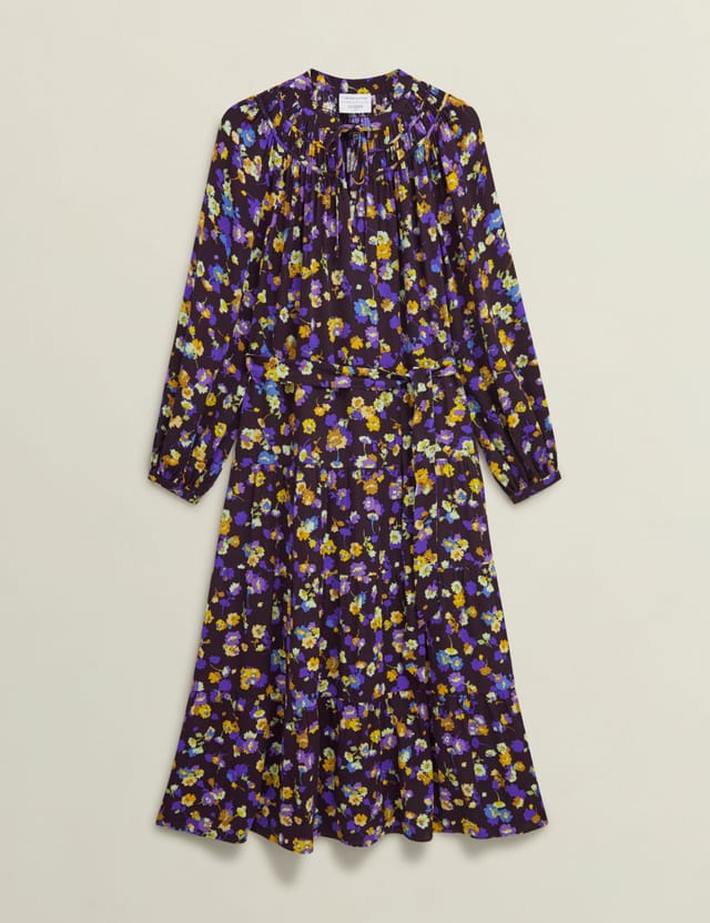 Hobbs London Hobbs London Women's Arbury Floral Print Midi Dress in Black - 2