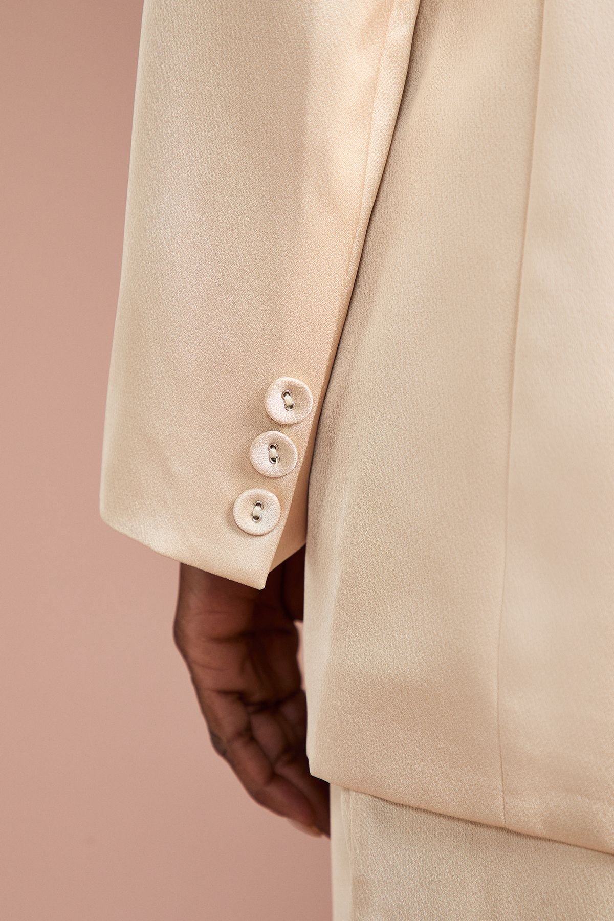 Coast Coast Women's Satin Double Breasted Blazer in Champagne - 4