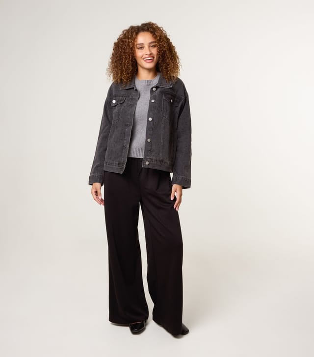 Blue Vanilla Women's Black Diamante Embellished Denim Jacket Blue Vanilla New Look - 3