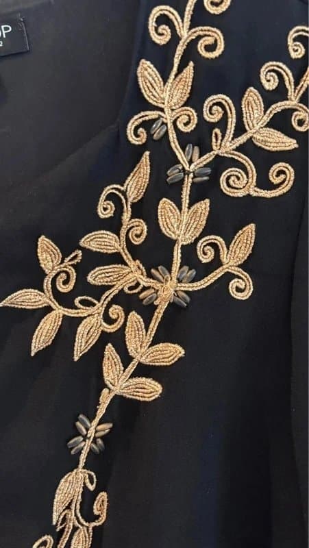 Topshop Topshop crop black embroidered jacket