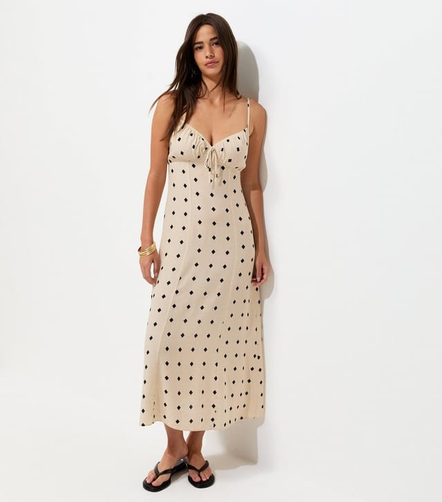 New Look Women's Cream Diamond Spot Strappy Midi Dress New Look - 3