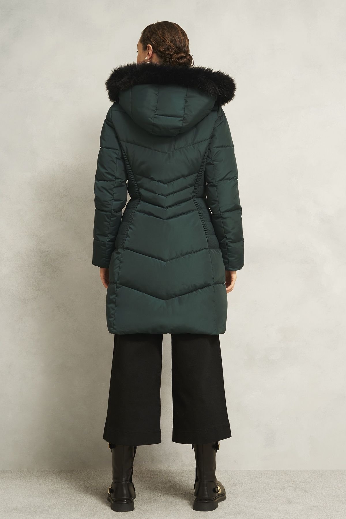 Hobbs London Hobbs London Women's Jaymie Puffer Coat in Bottle Green - 4