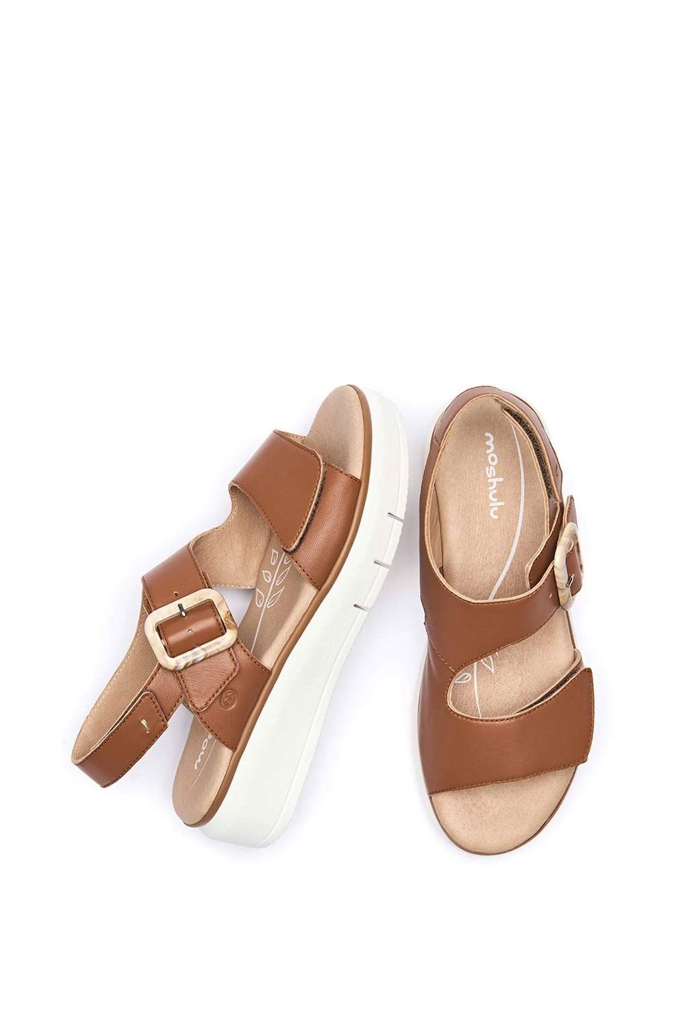 Moshulu Moshulu Women's 'Perran' Platform 3 strap sandals in Tan - 2