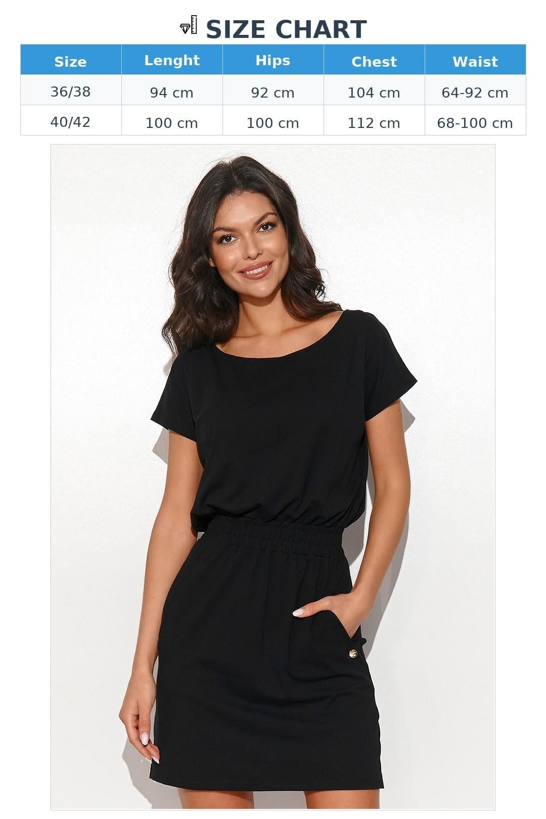 Love Lace Love Lace Women's Lightweight Knit Day Dress with Elastic Waist Style 179833 in Black - 4