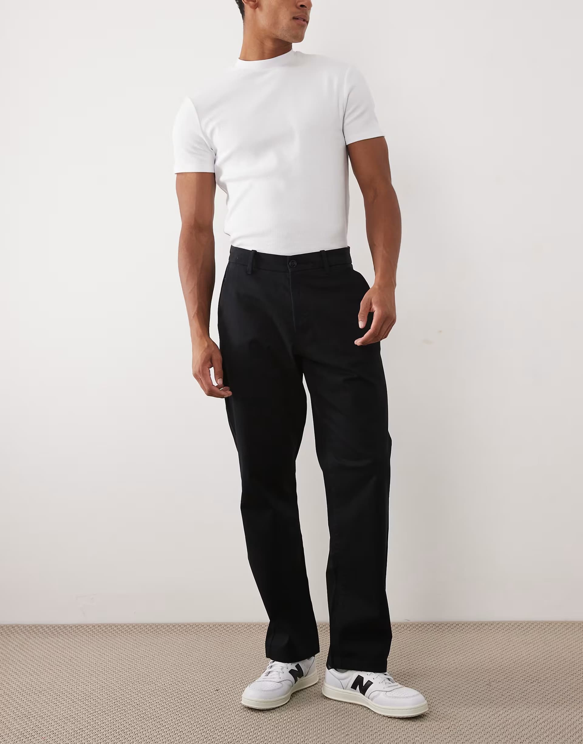 ASOS ASOS DESIGN straight fit chino in black
