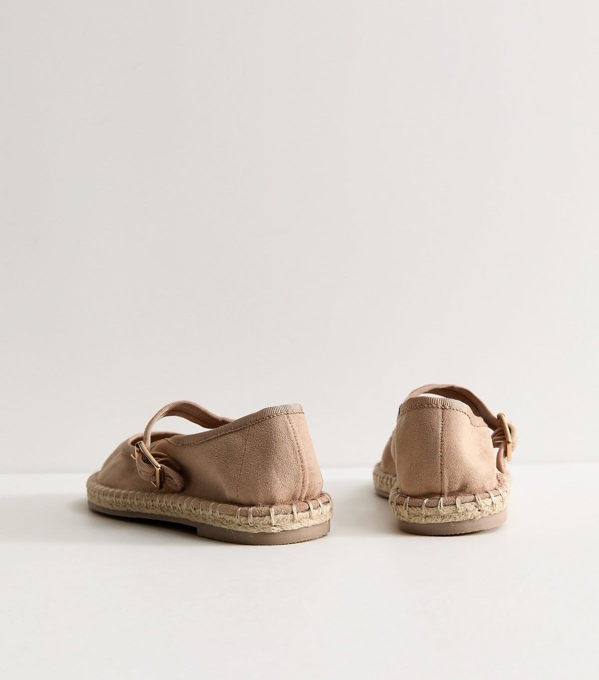 New Look Women's Light Brown Faux Suede Espadrille Flats Vegan New Look - 4