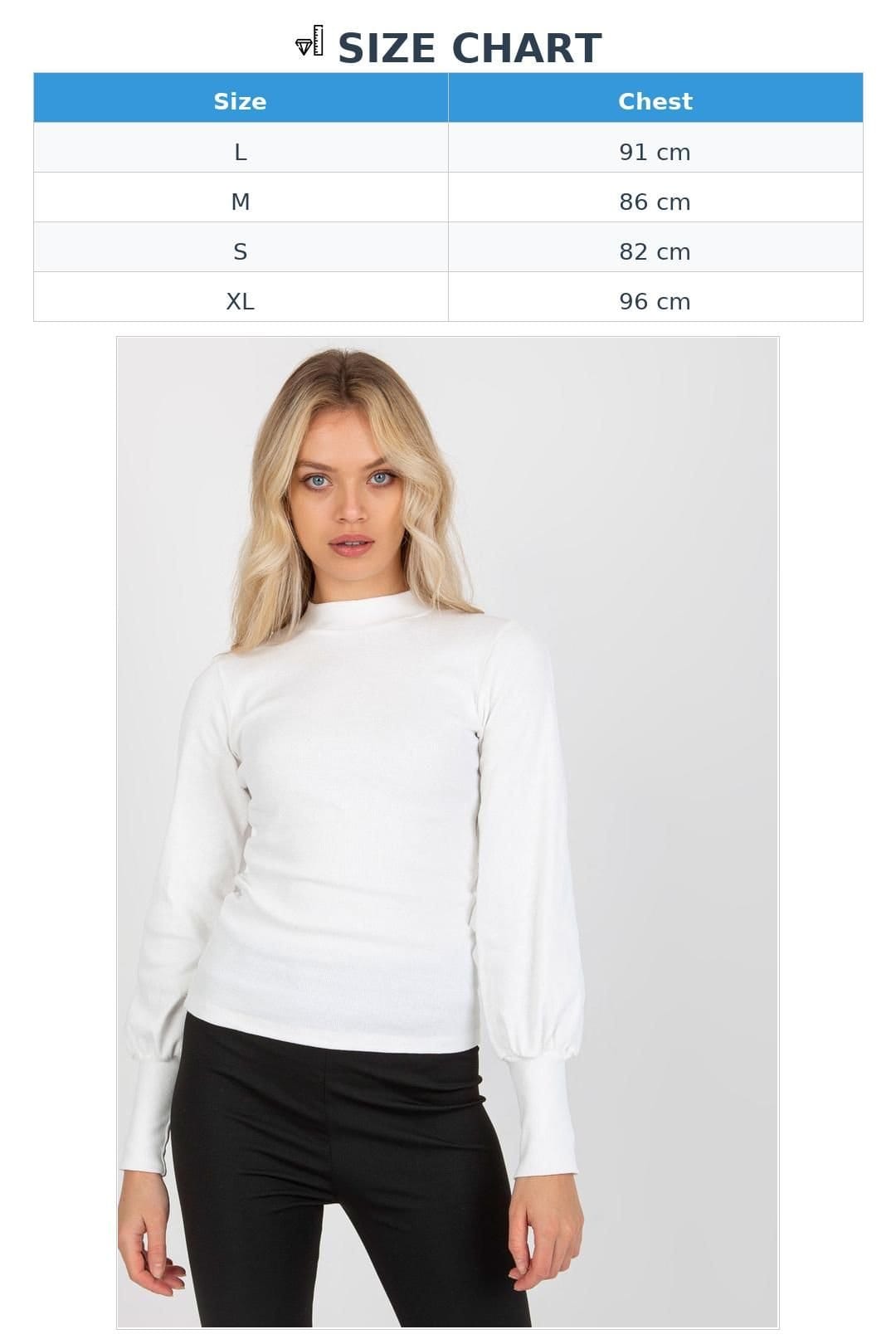 Love Lace Love Lace Women's Long Sleeve Ribbed Blouse with Wide Cuffs Style 174729 in White - 4