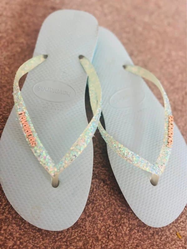 Havaianas Havaianas Rare blue glitter sparkle sandles wedding party 6/7 holiday festival 39/40 same day post