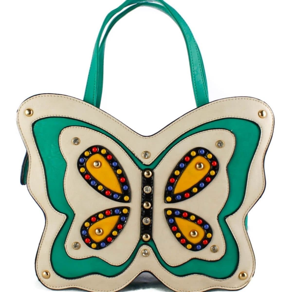Fontanella Fashion Fontanella Fashion Women's Papillon Unique Design Buttlefly Top Handle Bag in Green