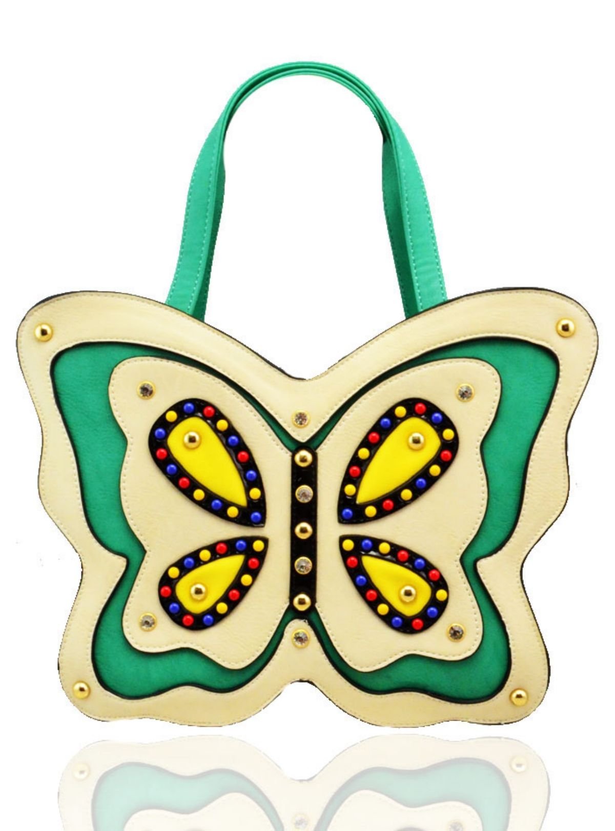 Fontanella Fashion Fontanella Fashion Women's Papillon Unique Design Buttlefly Top Handle Bag in Green - 4