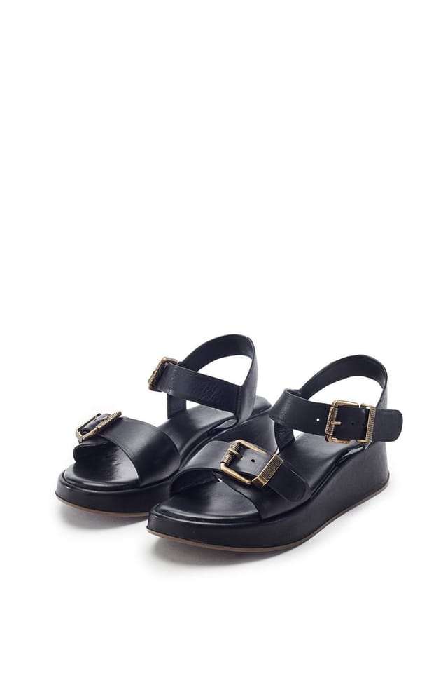 Moda In Pelle Moda In Pelle Women's 'Kaprii' Leather Flatforms in Black - 2