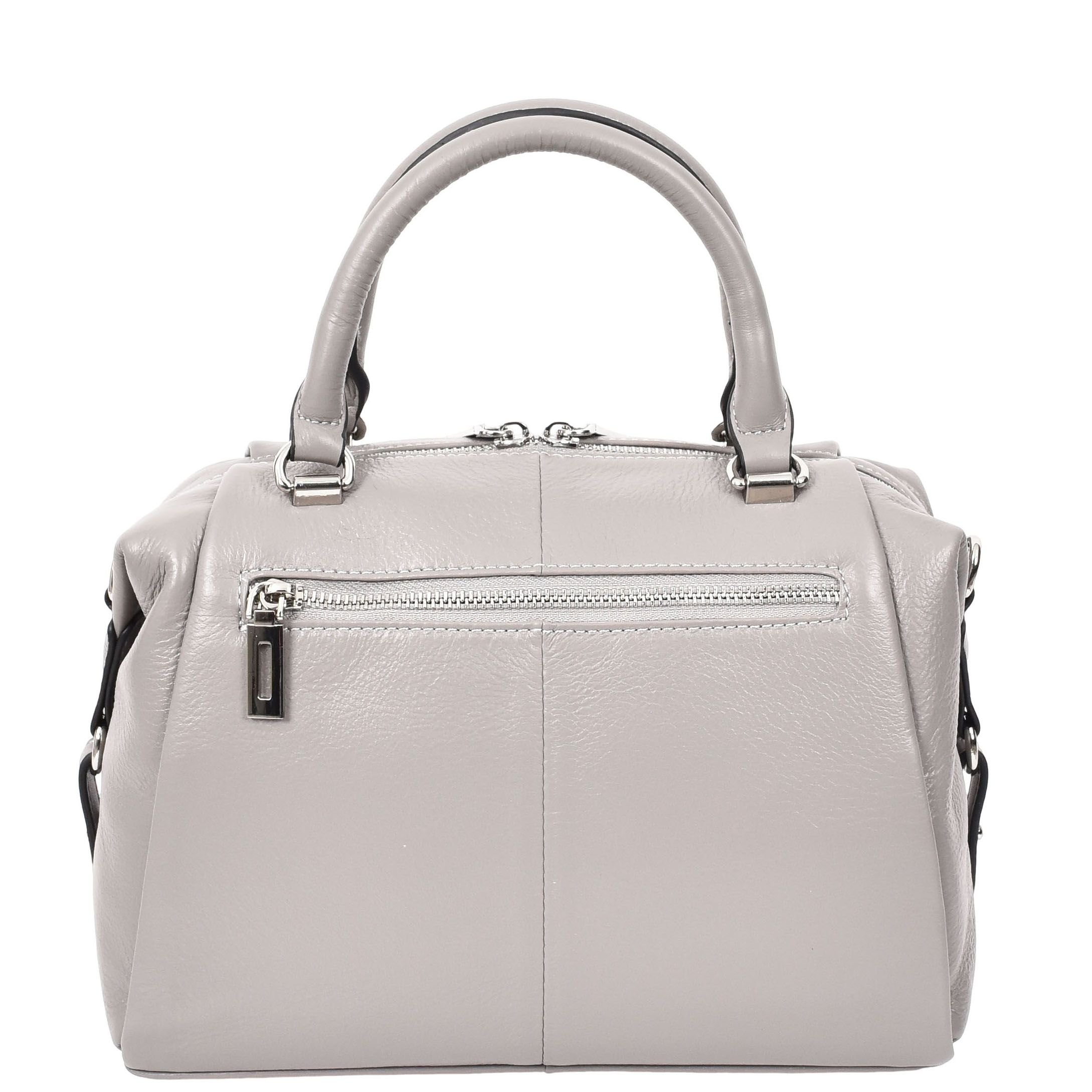 House of Leather House of Leather Women's Womens Real Leather Handbag Small Size Shoulder Bag Luna Ivory in Grey - 2