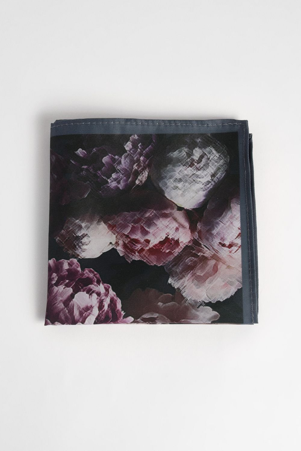 Burton Burton Men's Large Floral Print Pocket Square in Purple - 1