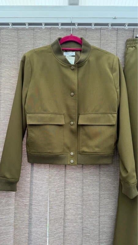 Primark Primark khaki co-ord set bomber jacket S + wide leg trousers M