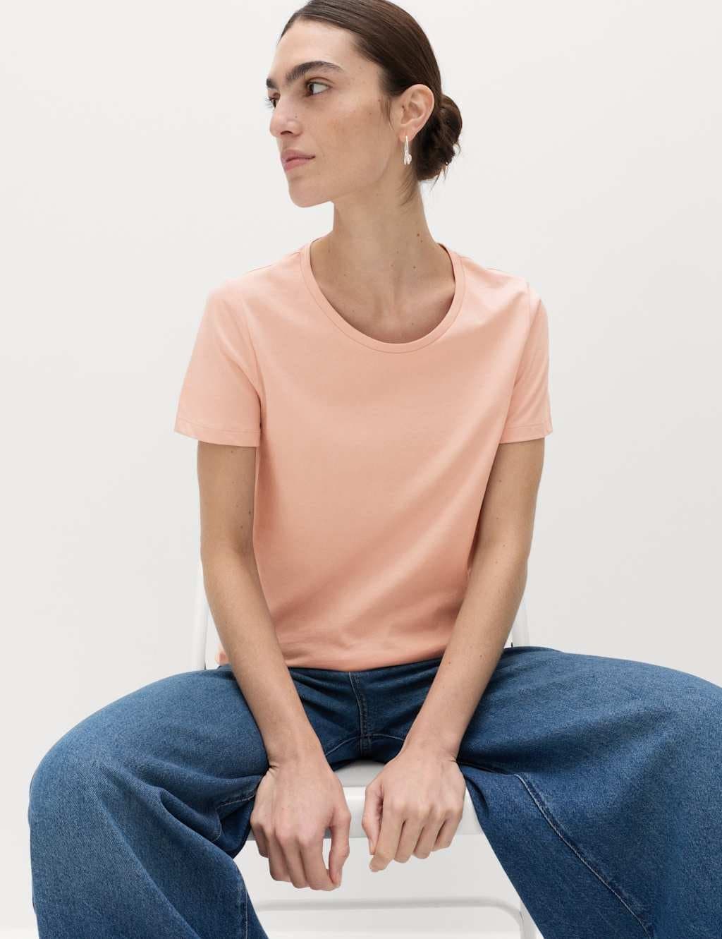 Marks & Spencer M&S Peach Pure Cotton T-Shirt