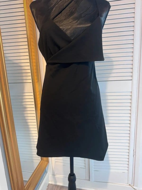 Source Unknown Asymmetric Black Short Dress Size 8 Party Evening Occasion - 1