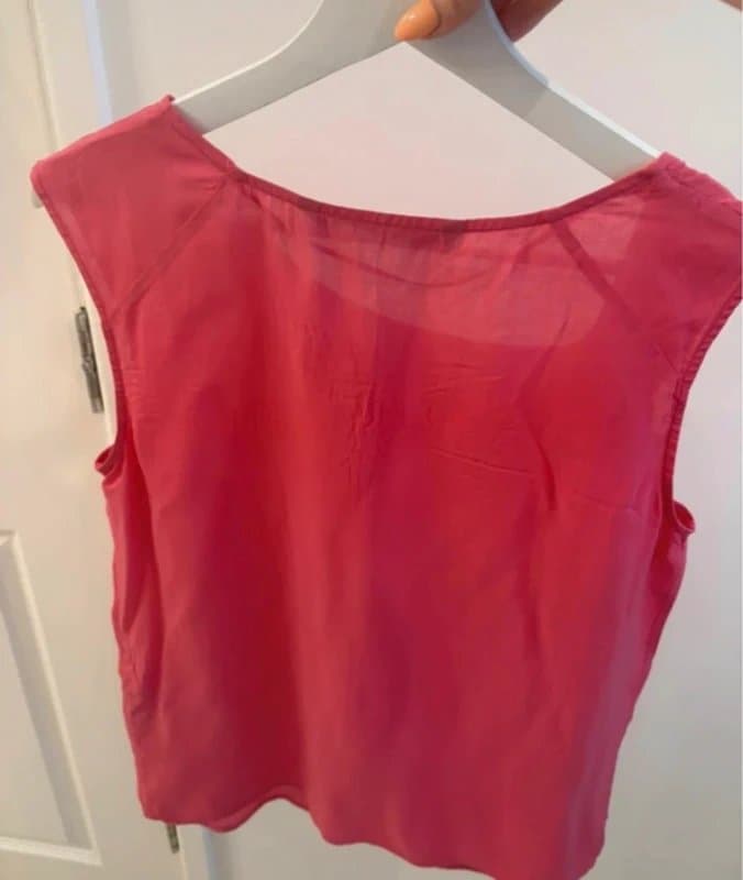 Zara Zara Basic Pink Chiffon Sleeveless Blouse Top XS UK 6-8 Smart Office Y2K Feminine