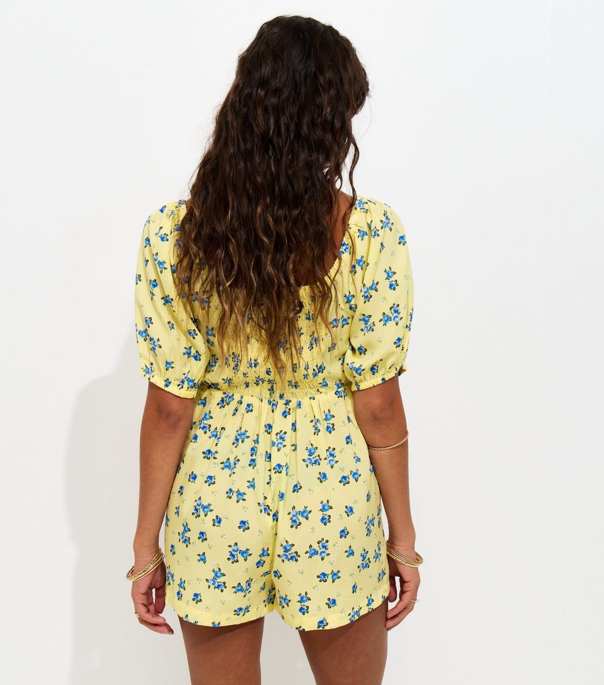 New Look Women's Light Yellow Crepe Ditsy Tie Back Playsuit New Look - 4