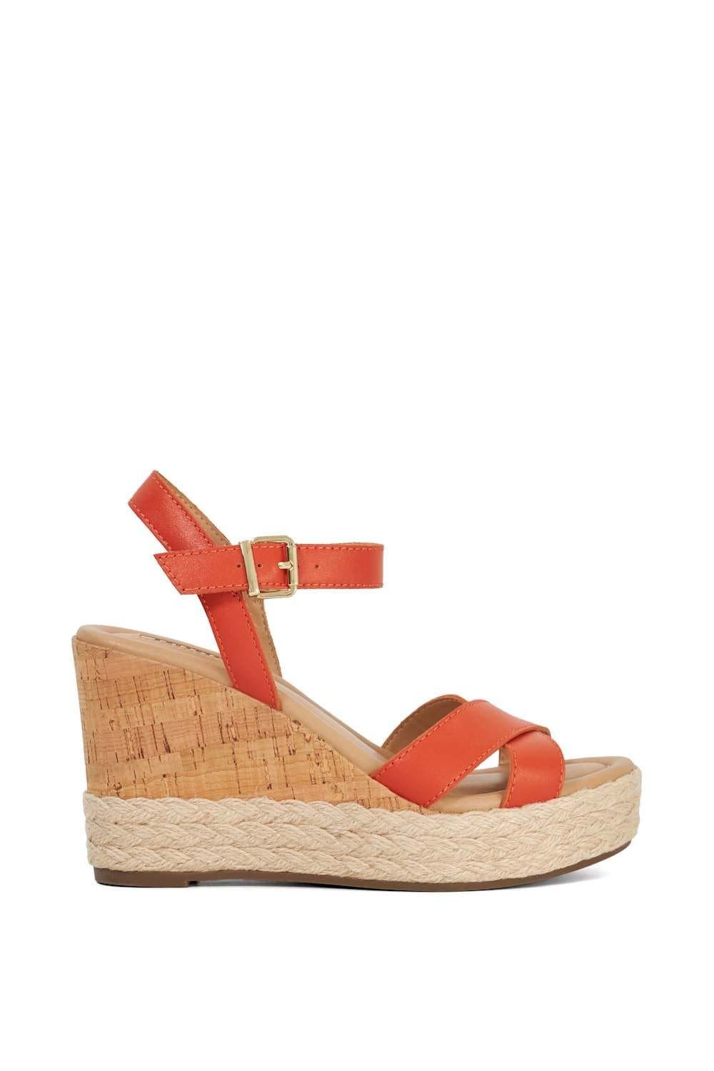 Dune London Dune London Women's 'Kindest' Leather Wedges in Orange