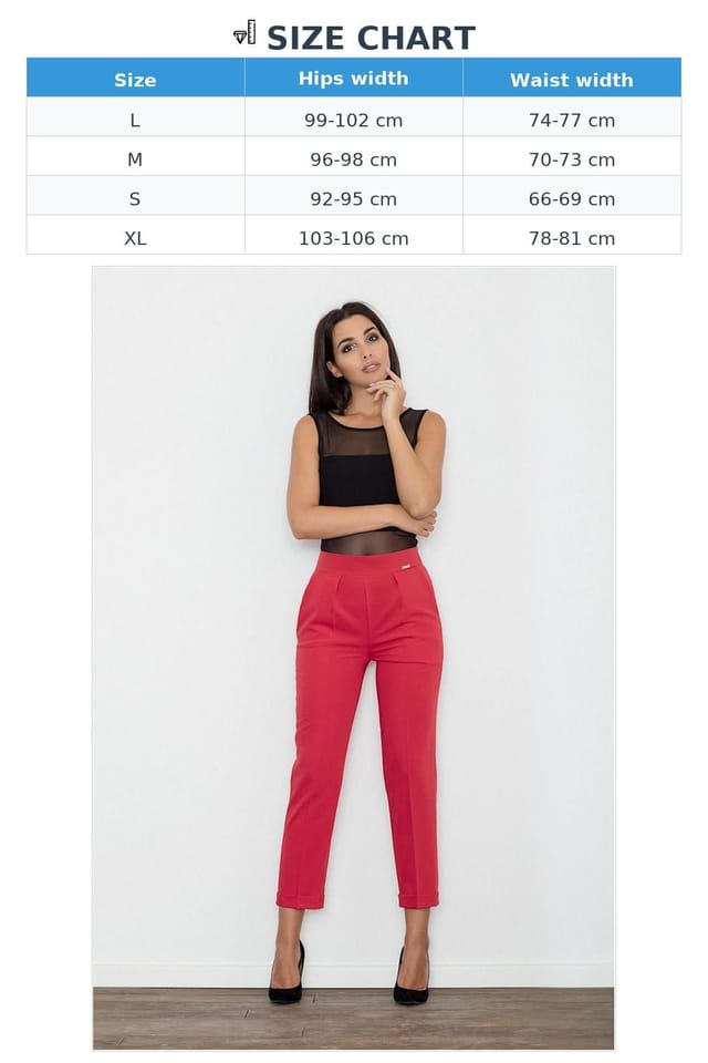 Love Lace Love Lace Women's Fine Fabric Cropped Elegant Trousers in Red - 3