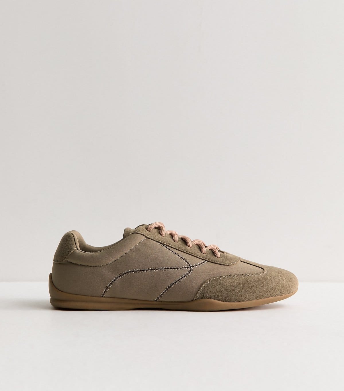 New Look Women's Camel Faux Suede Panelled Low Top Trainers Vegan New Look - 4