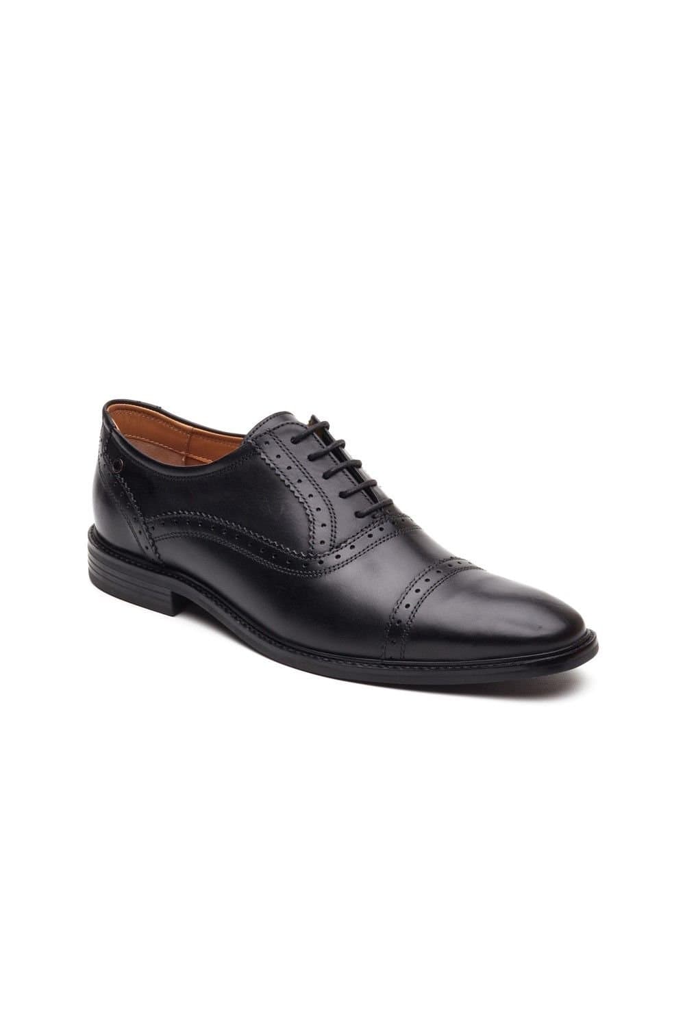 Base London Base London Men's Ascot Toe Cap Oxford Shoe in Black