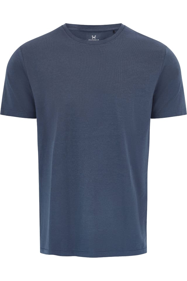Haigman Haigman Men's Men's 2 Pack Bamboo Cotton Soft Stretch Short Sleeve T-Shirts in Blue - 2
