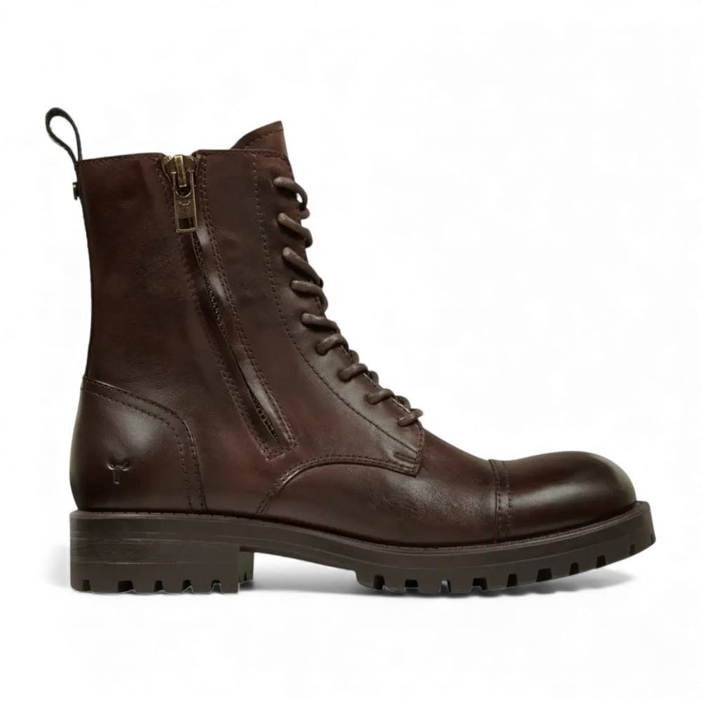 Windsor Smith Windsor Smith Men's Leather Military Lace-Up Combat Boots - Willem in Maroon - 4