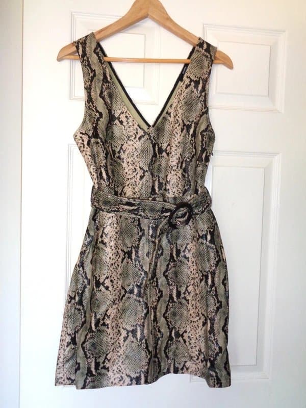 Bershka Stylish snake print sleeveless dress from Bershka with matching waist belt