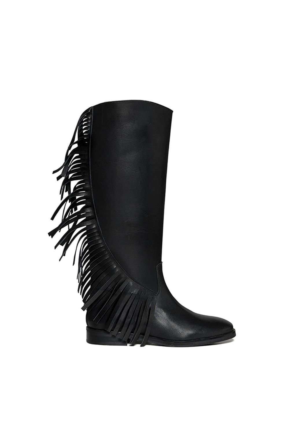 Steve Madden STEVE MADDEN Women's 'Nigella Boot Black' Leather Boots in Black