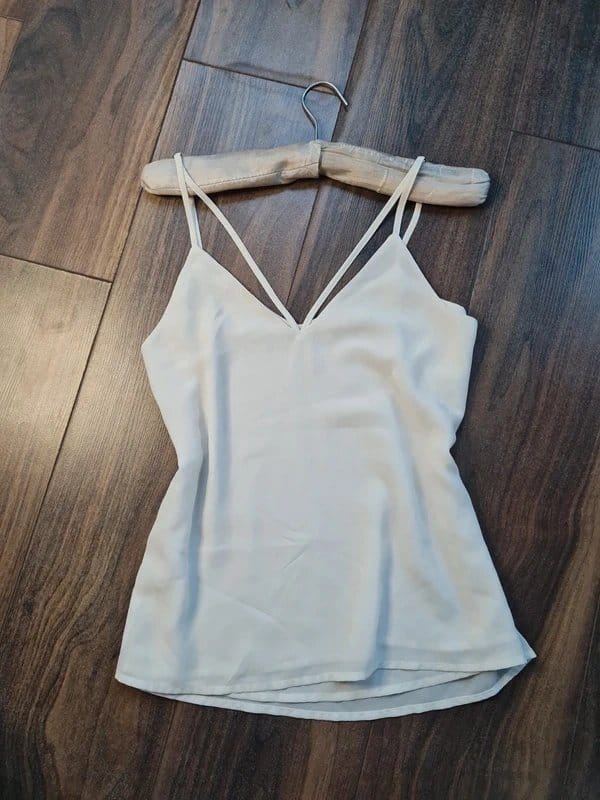 New Look White Lined Cami 8 10