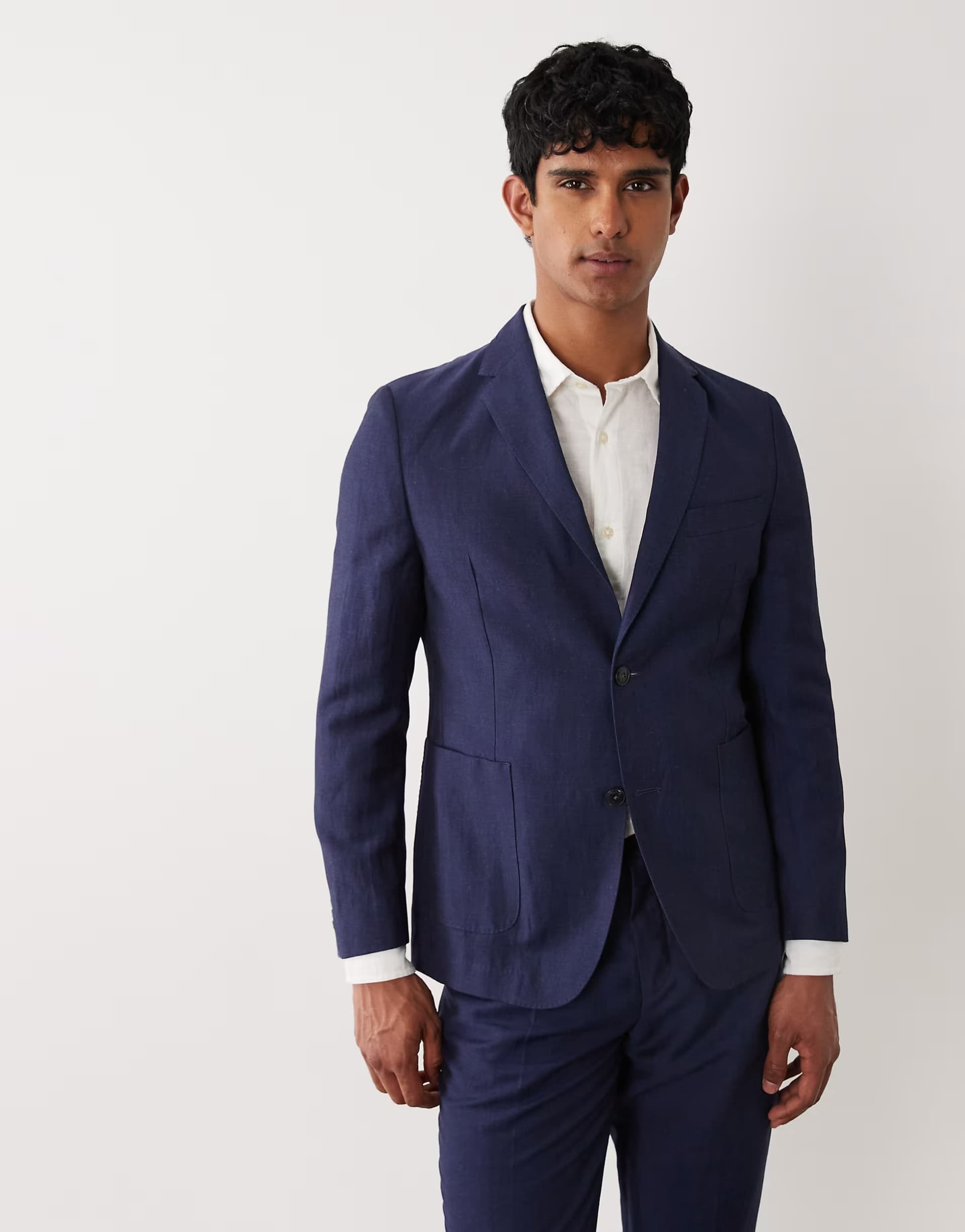 ASOS Barbour Willowtree co-ord linen blend blazer in navy