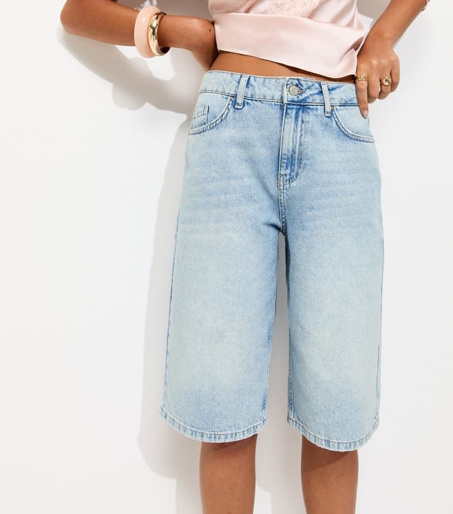 New Look Women's Light Blue Denim Jort Shorts New Look - 3