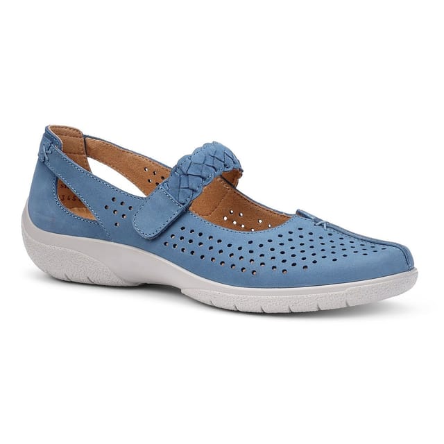 Hotter Hotter Women's Wide Fit 'Quake II' Classic Mary Janes in Mid Blue - 2