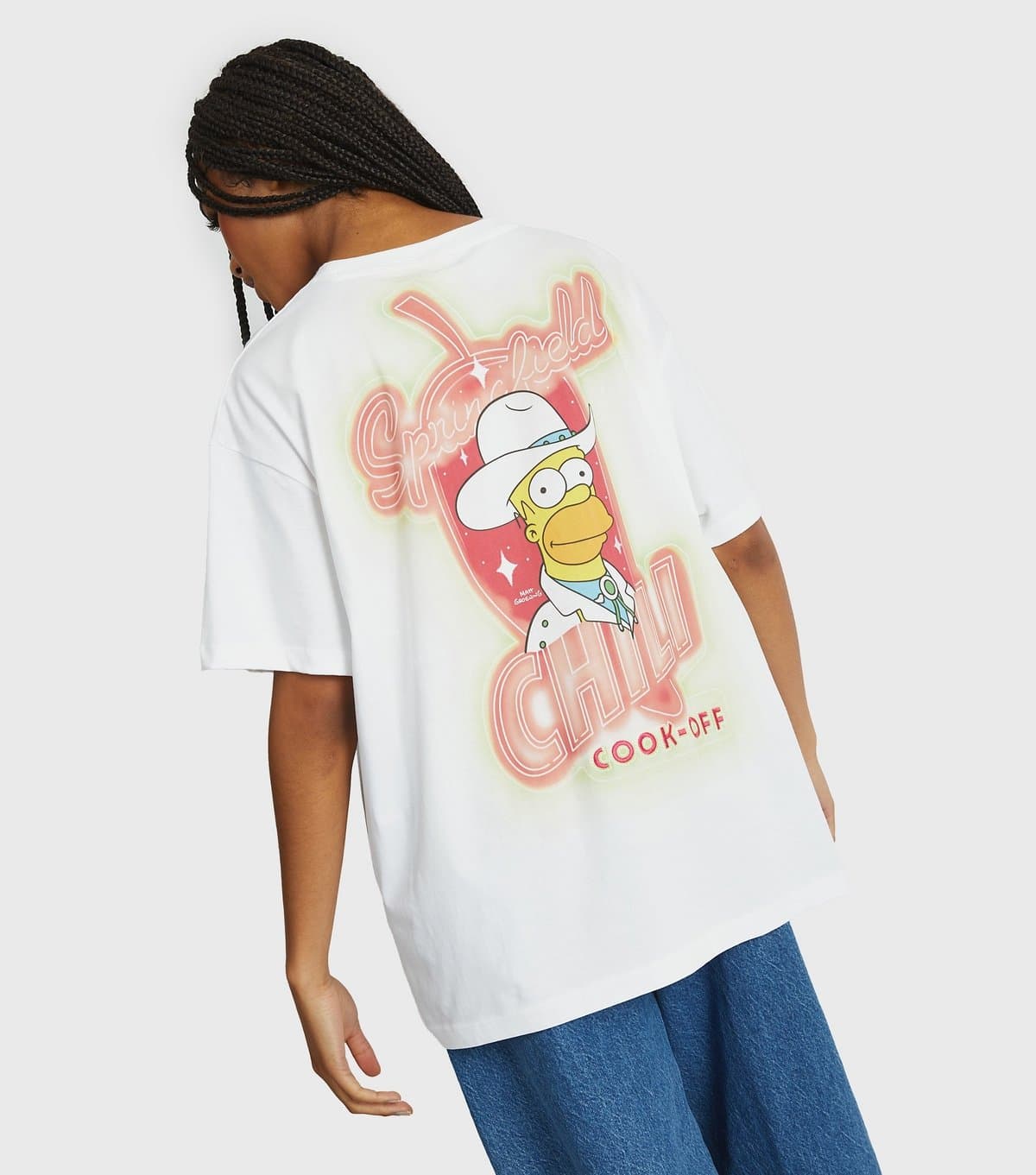 Skinnydip Women's White Simpsons Springfield Print T-Shirt Skinnydip New Look