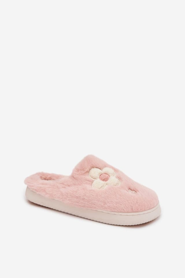 Love Lace Love Lace Women's Furry Flower Decor Slippers Warm Soft Insole Cozy Home Wear in Pink - 2