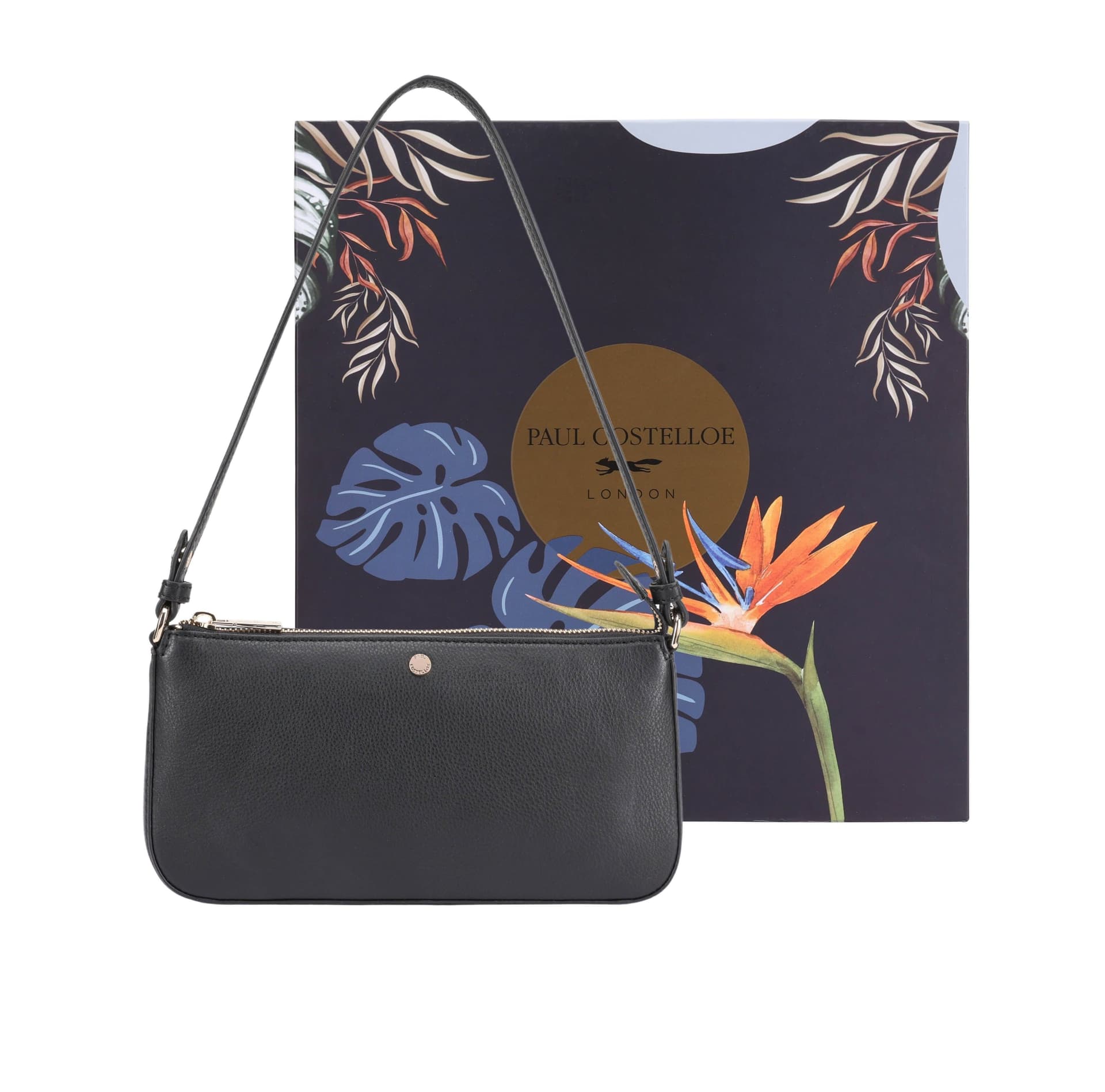 Paul Costelloe Paul Costelloe Women's Audrey Leather Shoulder Bag in Jet Black