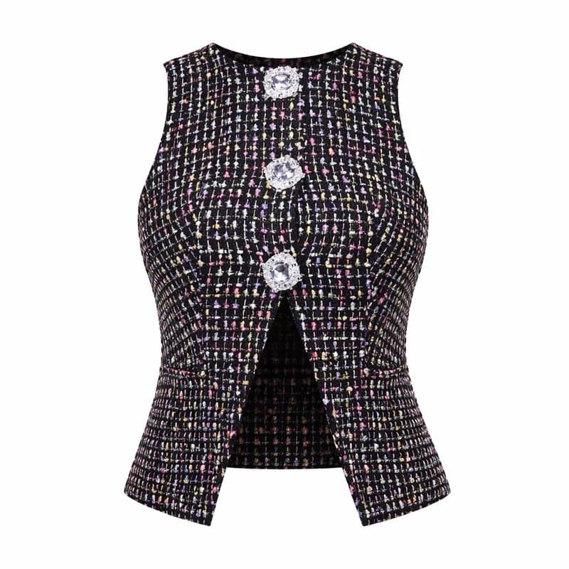 ASOS ASOS Luxe Co Ord Boucle Waistcoat with embellished buttons.  Size 14