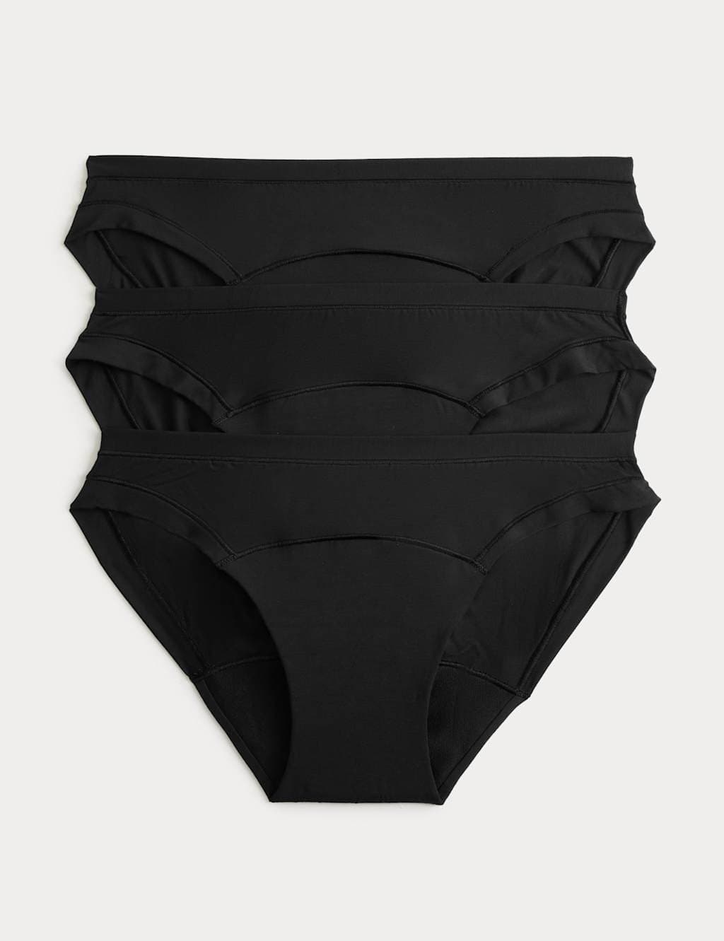 Marks & Spencer M&S 3 Pack Heavy Absorbency flexifit modal Bikini period knickers Black