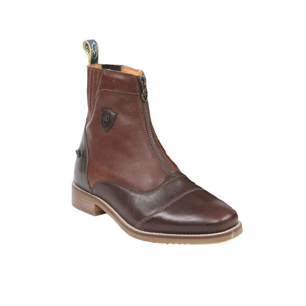 Moretta Moretta Women's Viviana Zip Leather Paddock Boots in Brown