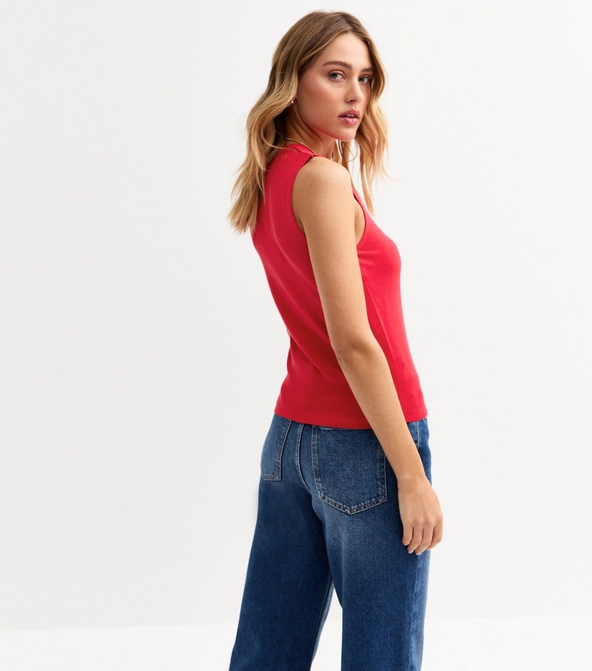 New Look Women's Red Knit Sleeveless Top New Look - 4