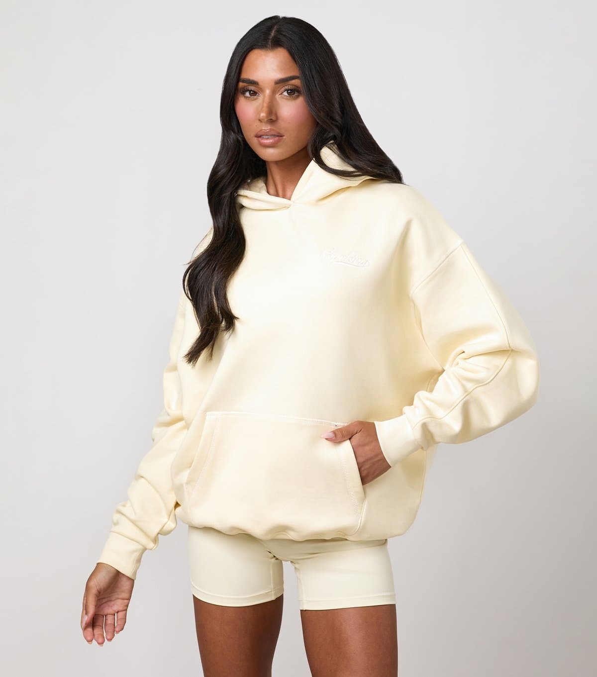 Gym King Women's Light Yellow Cotton Renew Hoodie Gym King New Look
