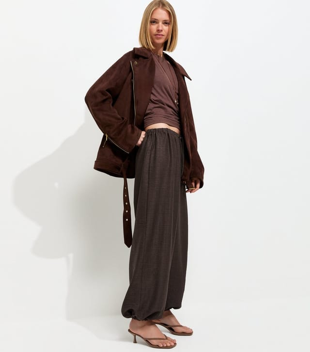 New Look Women's Brown Drawstring Cuffed Trousers New Look - 3